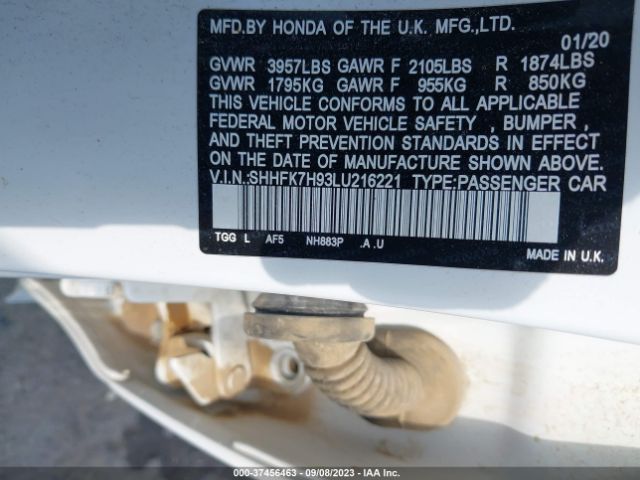 SHHFK7H93LU216221 Honda Civic Sport Touring