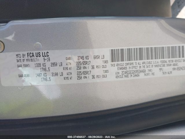 2C4RDGEG2KR534460 Dodge Grand Caravan Gt