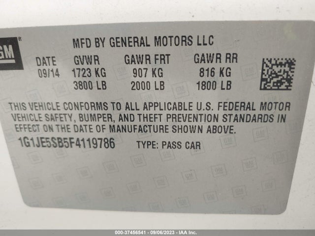 Chevrolet SONIC LTZ 2015 1G1JE5SB5F4119786 Image 9