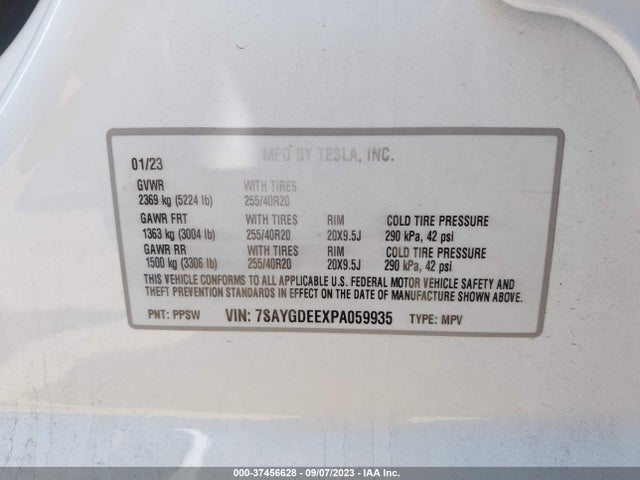 7SAYGDEEXPA059935 Tesla Model Y Long Range