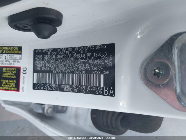 Toyota Corolla L/le/s/s Plus/le Plus 2014 5YFBURHE5EP069930 Image 16