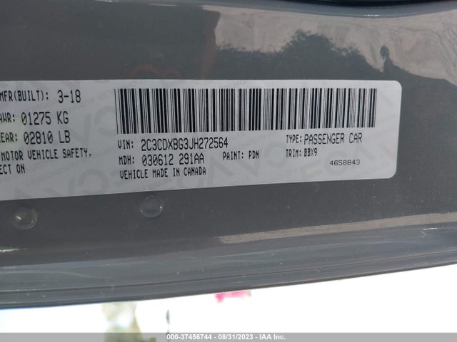 Dodge Charger Sxt 2018 2C3CDXBG3JH272564 Image 9