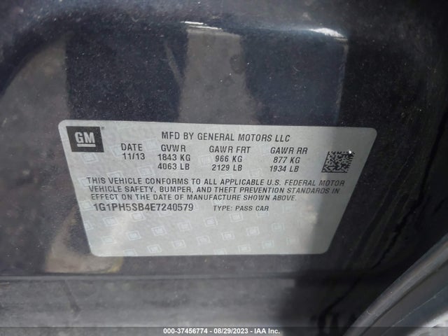 Chevrolet CRUZE ECO 2014 1G1PH5SB4E7240579 Image 9