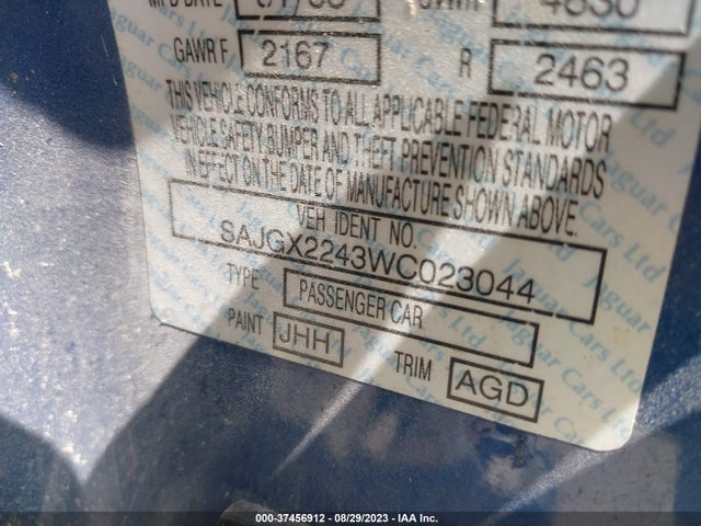 1998 JAGUAR XK8 SAJGX2243WC023044 Photo 8