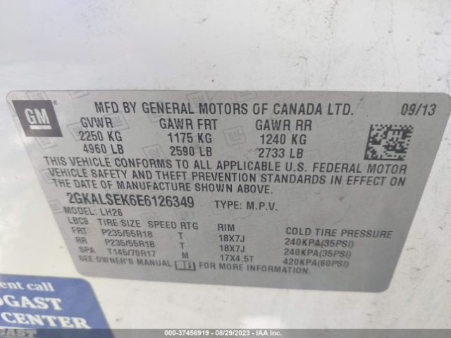 2GKALSEK6E6126349 GMC Terrain Slt
