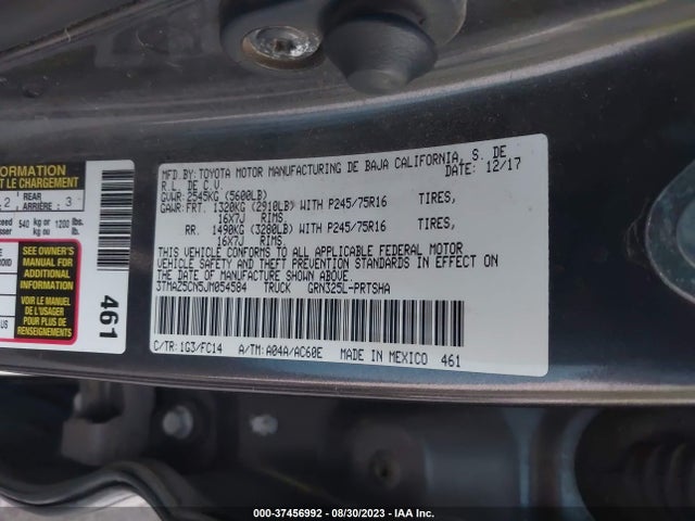 Toyota Tacoma Sr5 2018 3TMAZ5CN5JM054584 Image 9