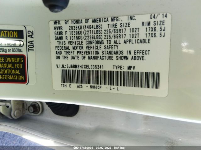 5J6RM3H7XEL035241 Honda Cr-v Ex-l