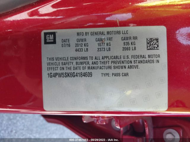 1G4PW5SK6G4184609 Buick Verano Sport Touring
