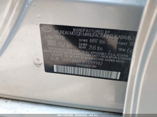 Hyundai SONATA SE 2019 5NPE24AF1KH799982 Image 9
