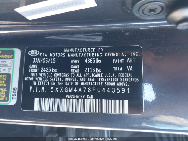 5XXGM4A78FG443591 KIA Optima Lx