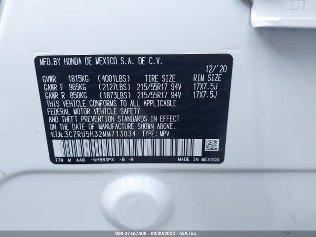 Honda HR-V LX 2021 3CZRU5H32MM713034 Image 16