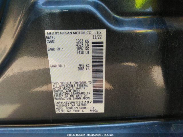 1N4BL4BV1PN332287 Nissan Altima 2.5 S