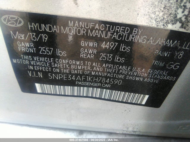 Hyundai SONATA SEL 2019 5NPE34AF1KH784590 Image 9