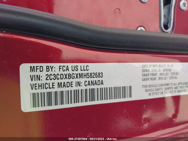 Dodge Charger Sxt 2021 2C3CDXBGXMH582683 Image 9