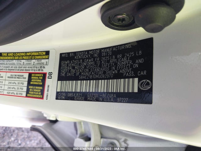 58AEZ1B10MU082970 Lexus Es Es 350 Luxury
