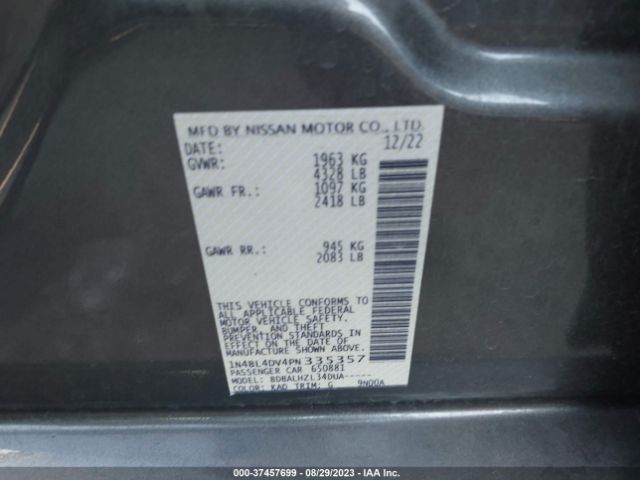 1N4BL4DV4PN335357 Nissan Altima 2.5 Sv