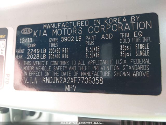 KNDJN2A2XE7706358 KIA Soul Base