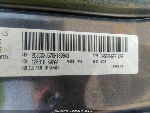 Dodge Charger Sxt 2016 2C3CDXJG7GH160943 Image 9