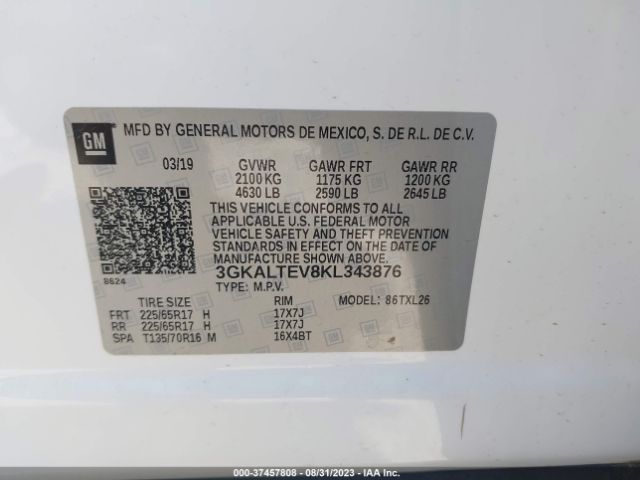 3GKALTEV8KL343876 GMC Terrain Sle