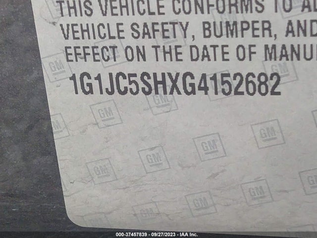 Chevrolet SONIC LT 2016 1G1JC5SHXG4152682 Image 9