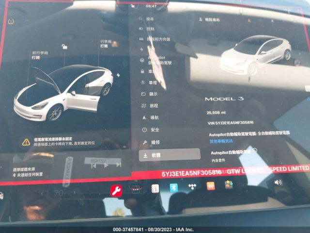 5YJ3E1EA5NF305816 Tesla MODEL 3