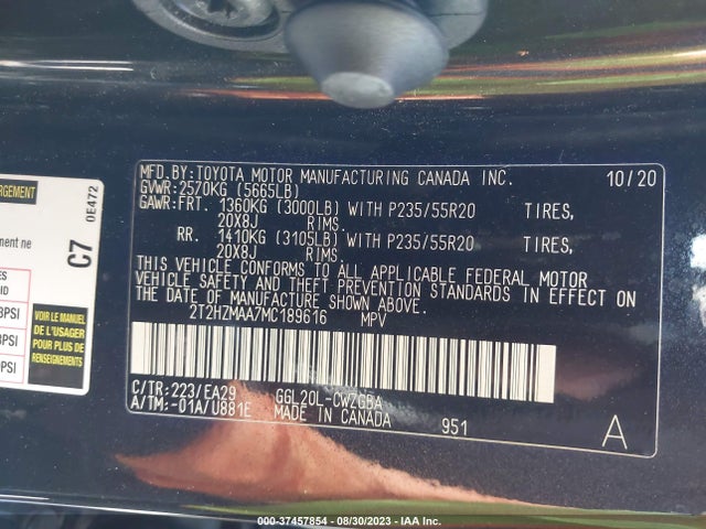 2021 Lexus Rx Rx 350 მანქანა იყიდება აუქციონზე, vin: 2T2HZMAA7MC189616, აუქციონის ნომერი: 37457854