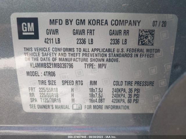KL4MMBS21MB039796 Buick Encore Gx Preferred