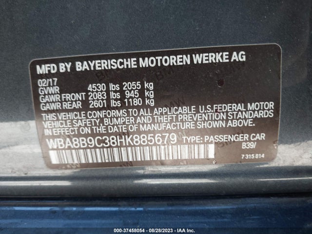 BMW 3 Series 330i 2017 WBA8B9C38HK885679 Image 9