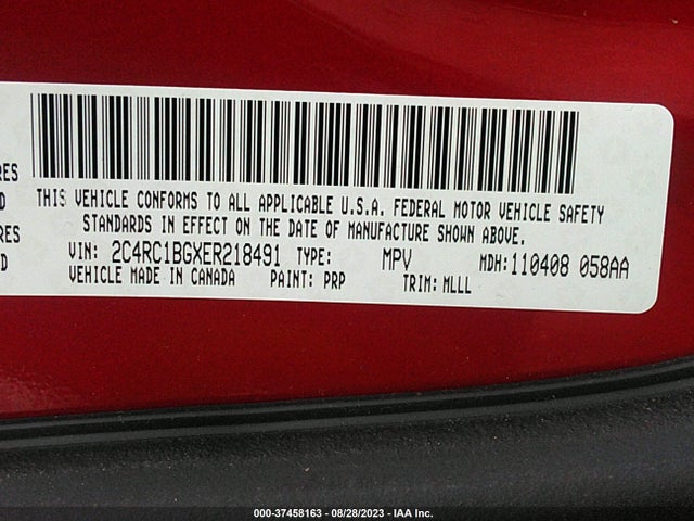 2C4RC1BGXER218491 Chrysler Town & Country Touring