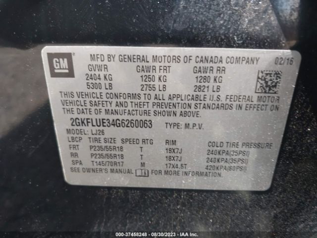 2GKFLUE34G6260063 GMC Terrain Slt