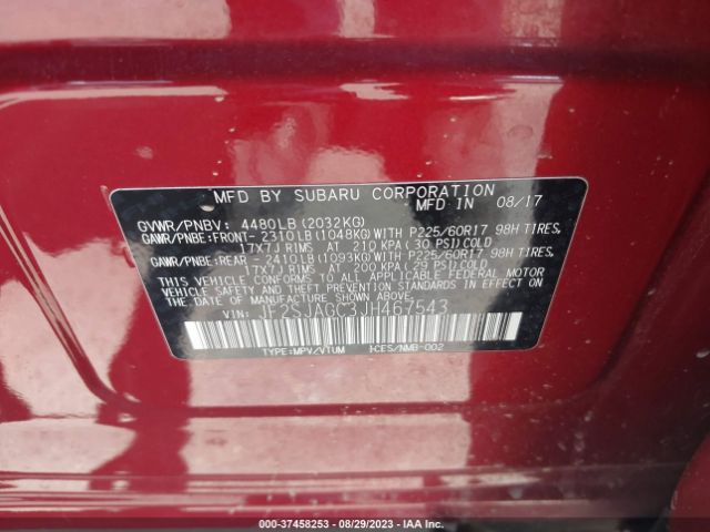 JF2SJAGC3JH467543 Subaru Forester Premium