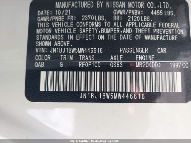 JN1BJ1BW5MW446616 Nissan Rogue Sport Sv