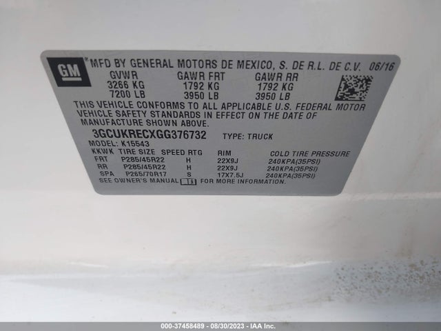 Chevrolet Silverado 1500 2lt 2016 3GCUKRECXGG376732 Image 9