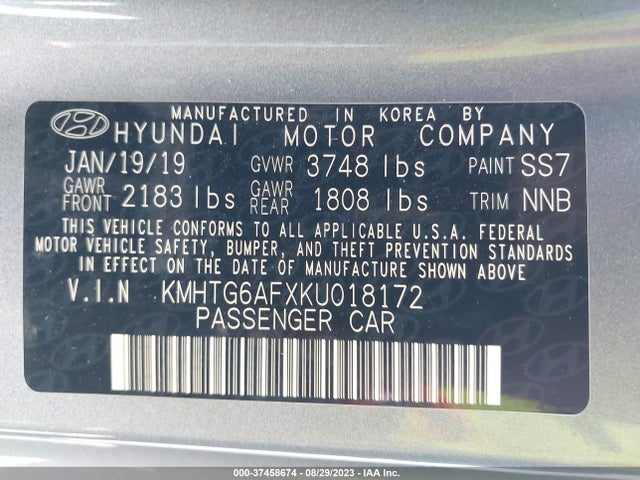 Hyundai Veloster 2.0 2019 KMHTG6AFXKU018172 Image 9