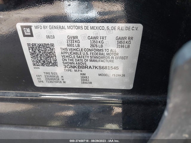 Chevrolet Blazer 2019 3GNKBBRA7KS681545 Image 9