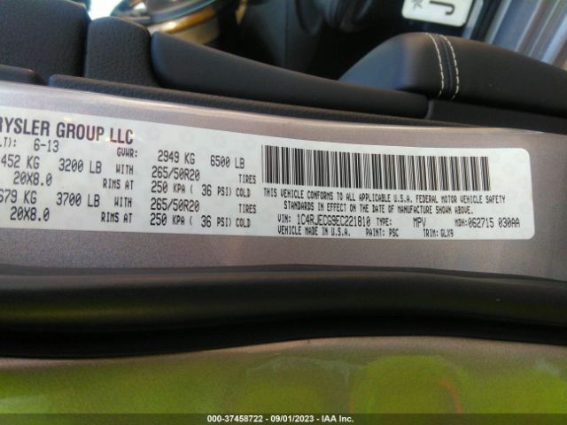 1C4RJECG9EC221810 Jeep Grand Cherokee Overland