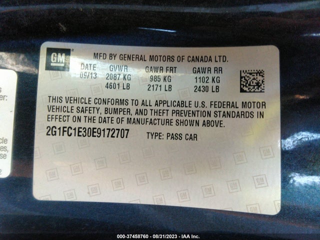 Chevrolet Camaro 2lt 2014 2G1FC1E30E9172707 Image 9