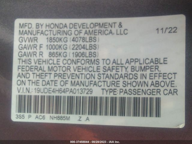 19UDE4H64PA013729 Acura Integra W/a-spec Tech Package