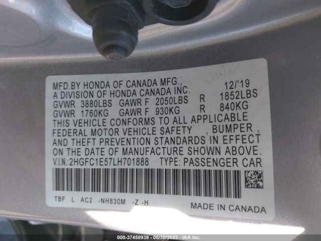 2HGFC1E57LH701888 Honda CIVIC SI SEDAN