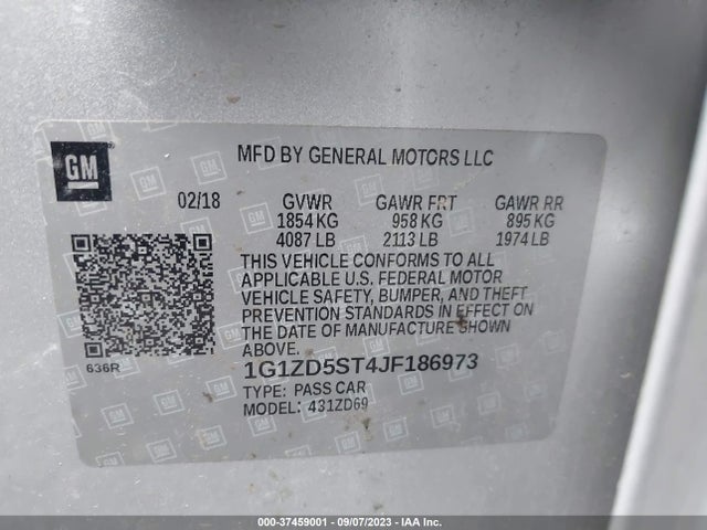 Chevrolet MALIBU LT 2018 1G1ZD5ST4JF186973 Image 9