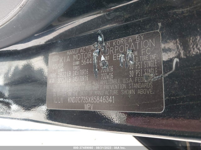 2008 KIA SORENTO LX VIN: KNDJC735X85846341