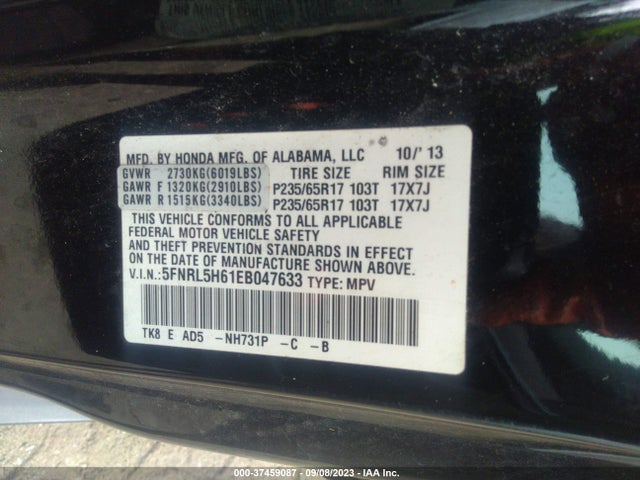 Honda Odyssey Ex-l 2014 5FNRL5H61EB047633 Image 9