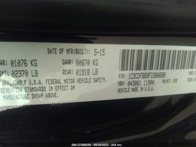 1C3CDFBB9FD380688 Dodge DART SXT