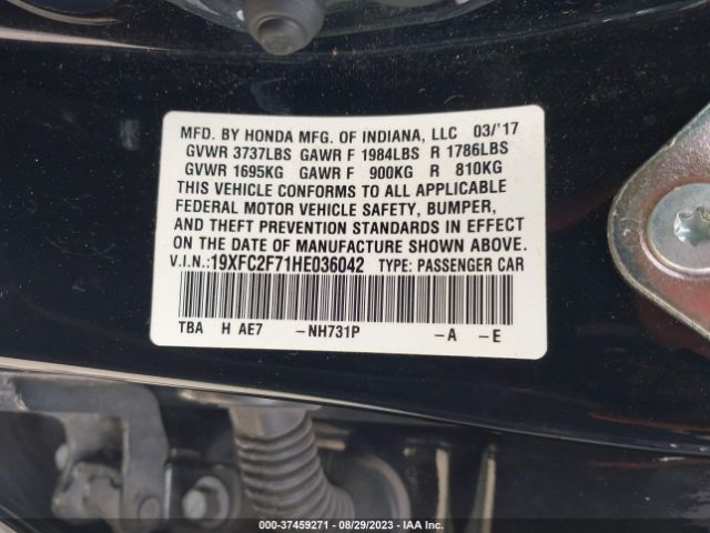 19XFC2F71HE036042 Honda Civic Sedan Ex