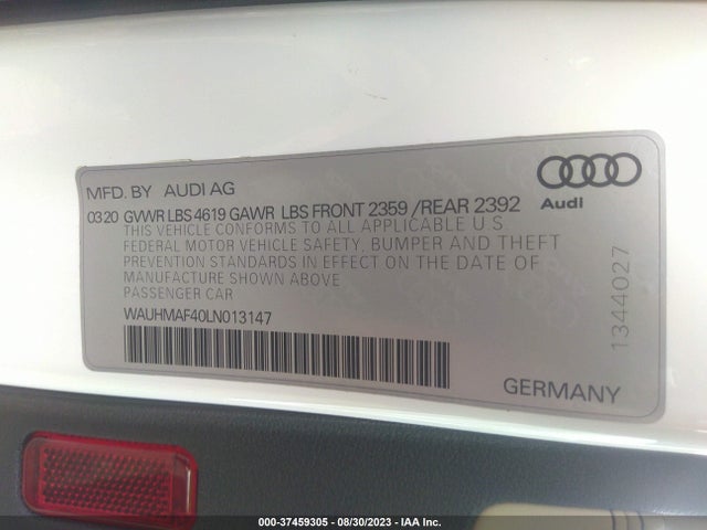 Audi A4 Premium Plus 2020 WAUHMAF40LN013147 Image 9