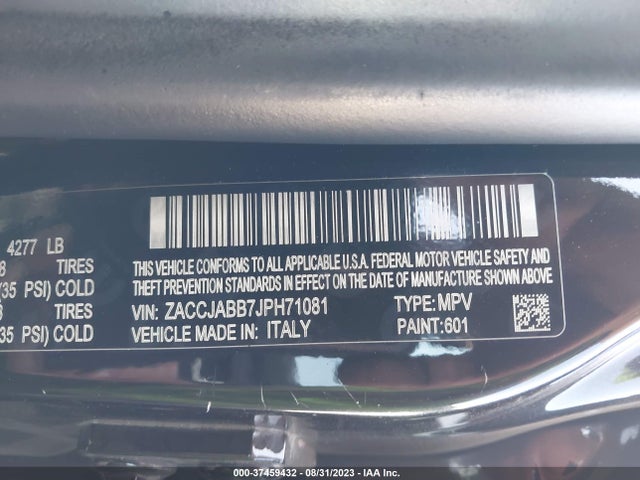 ZACCJABB7JPH71081 Jeep Renegade Altitude