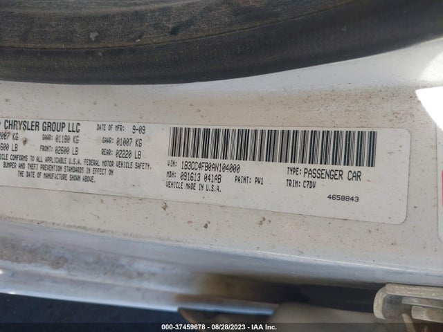 2010 DODGE AVENGER SXT VIN: 1B3CC4FB0AN104000
