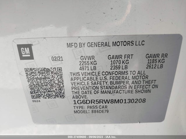 Cadillac Ct5 V-series 2021 1G6DR5RW8M0130208 Image 9