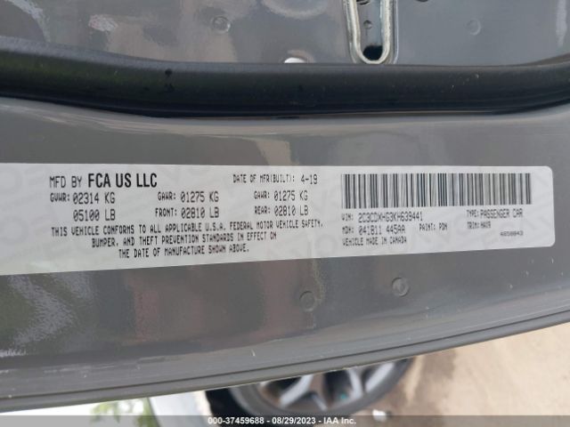 2C3CDXHG3KH639441 Dodge CHARGER GT