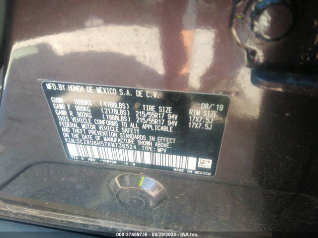 Honda HR-V EX 2019 3CZRU6H57KM736524 Image 9